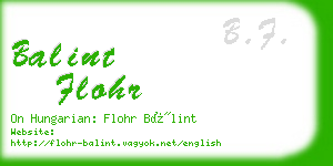 balint flohr business card